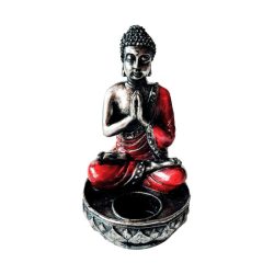 Seated Buddha Candle Holder (red)